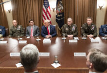 Donald Trump meeting with senior military leaders