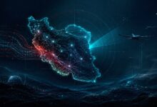 Digital map of Iran and artificial intelligence technology
