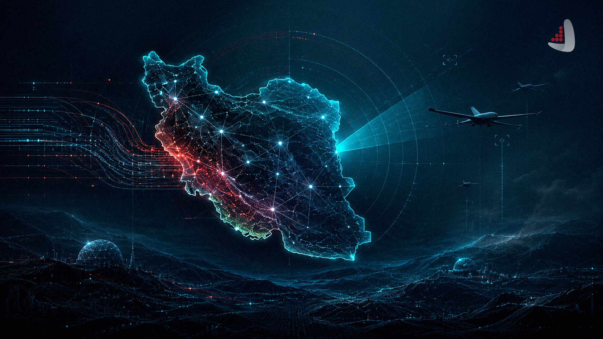 Digital map of Iran and artificial intelligence technology