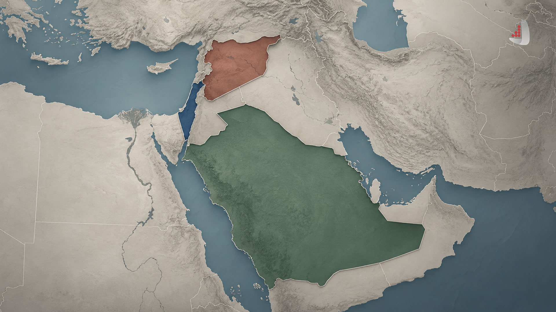 An image of a map of the Middle East